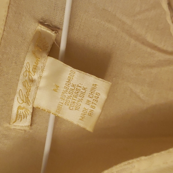 Gold Hawk bamboo silk button up shirt blouse long sleeved semi sheer - Picture 2 of 5